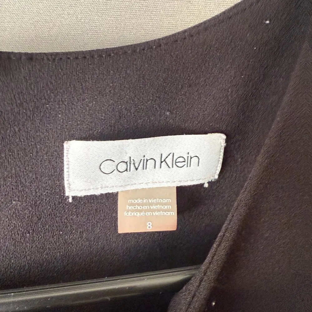 Calvin Klein sz 8 black work career sheath‎ midi dress - Image 4