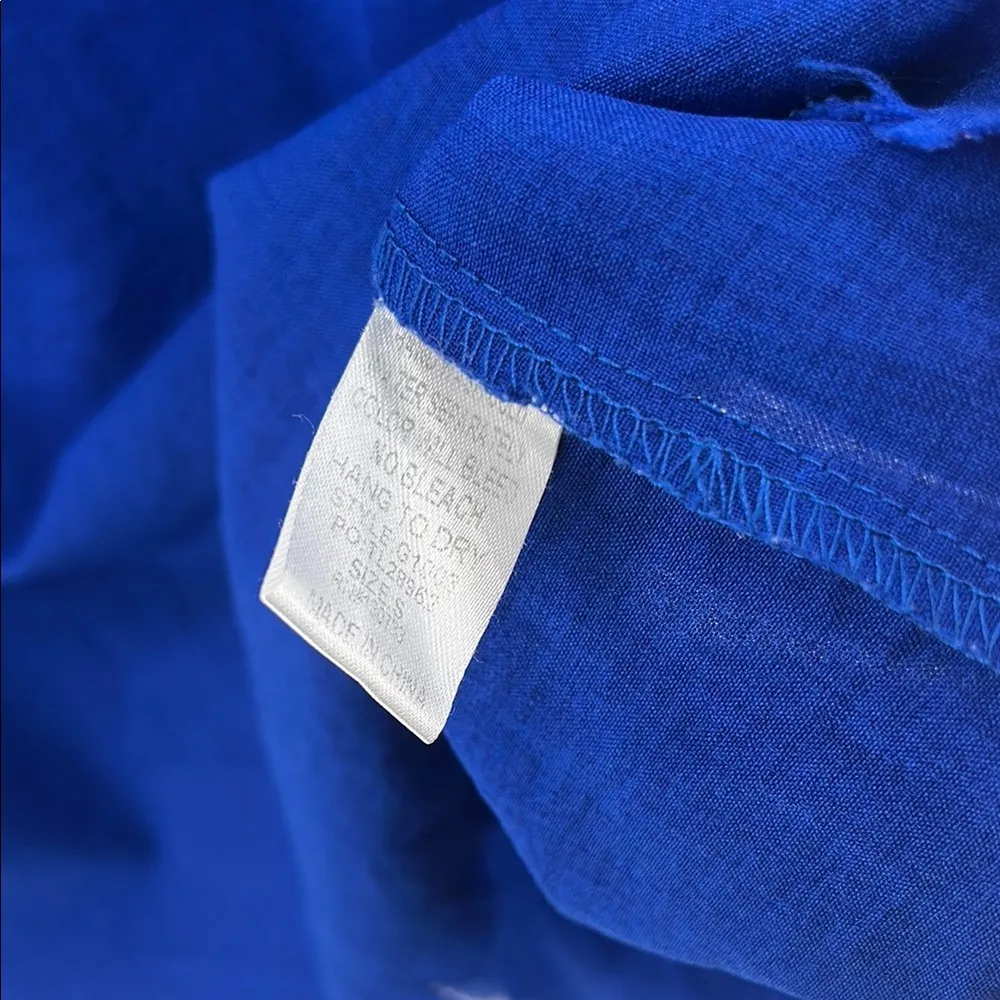 Umgee Women's Mini shirt Dress tunic linen blend Vibrant Blue S summer casual - Image 5