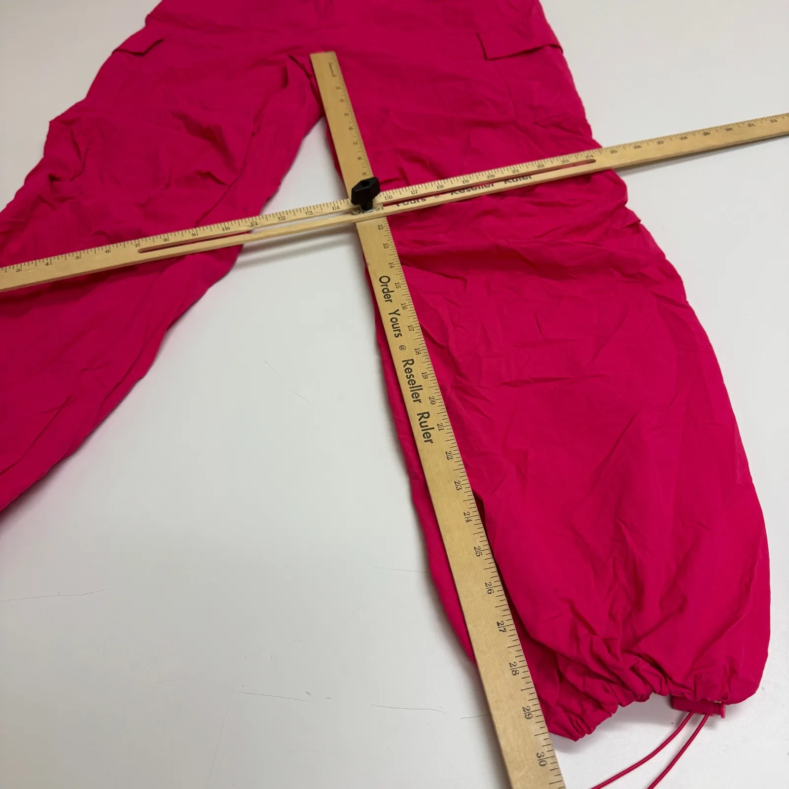 LOVE TREE Pants Womens Large Parachute Cargo Pink Drawstring Joggers - Image 9