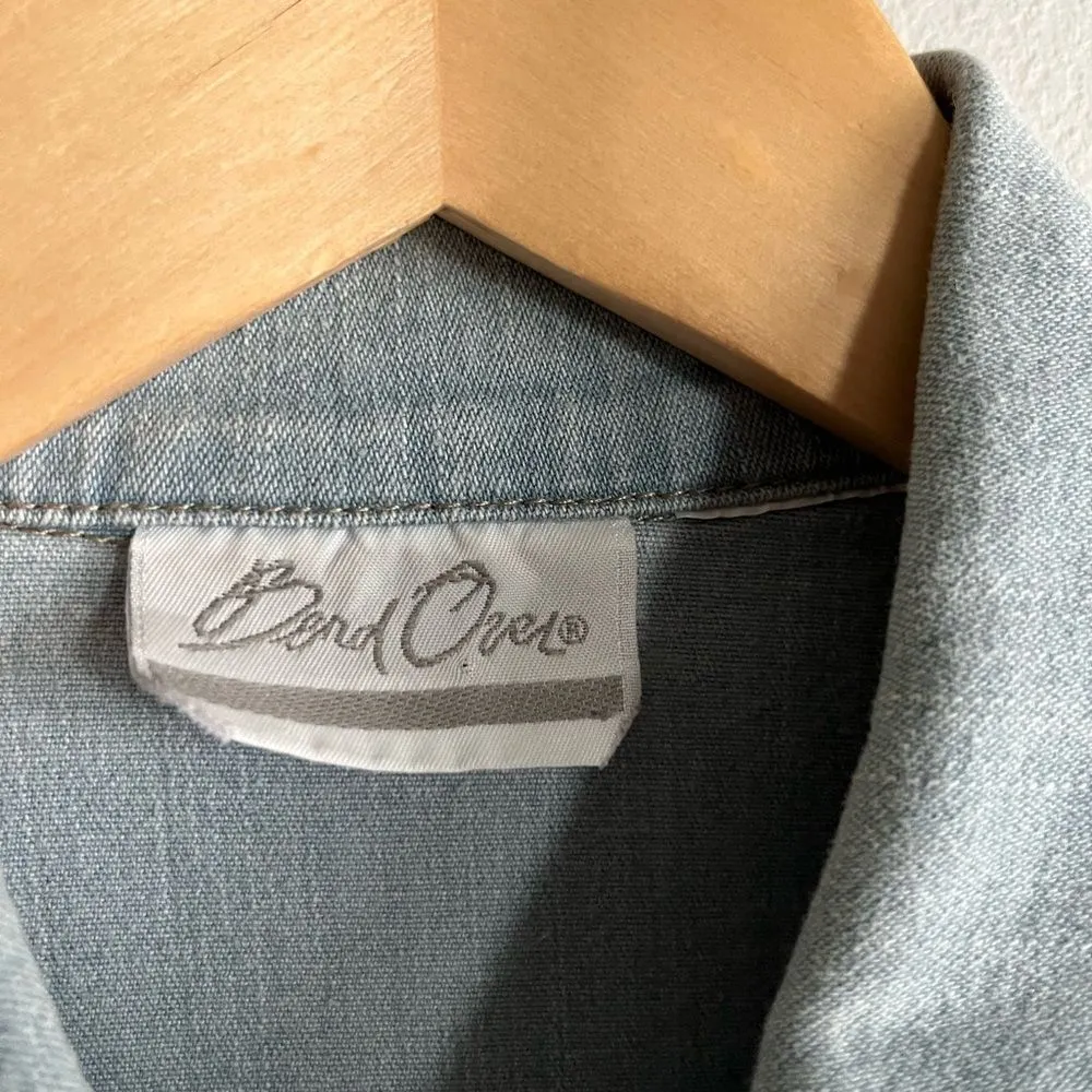 Vintage Bend Over Light Wash Denim Vest Sleeveless Button Front Grunge Blue Size M - Image 3