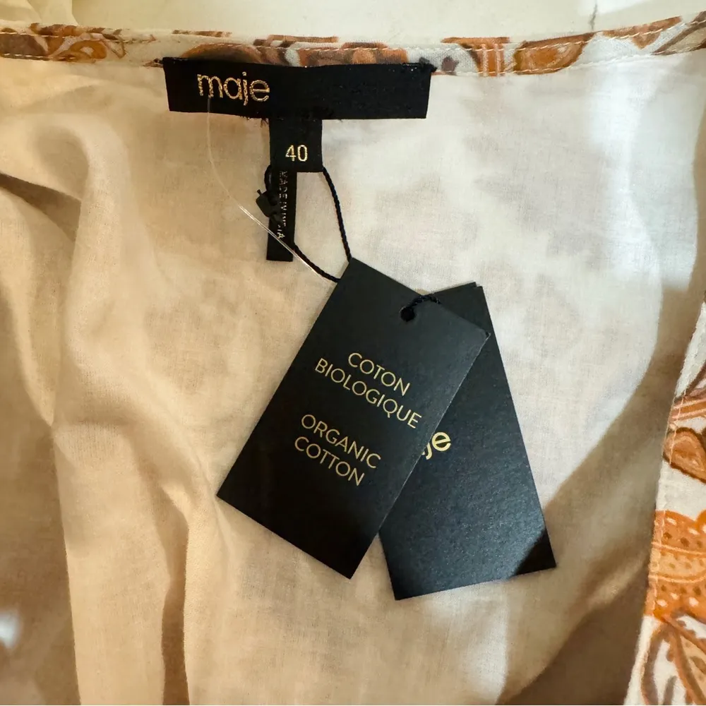 Maje Rufina Orange Cotton Ruffled Paisley Maxi Dress - Image 10