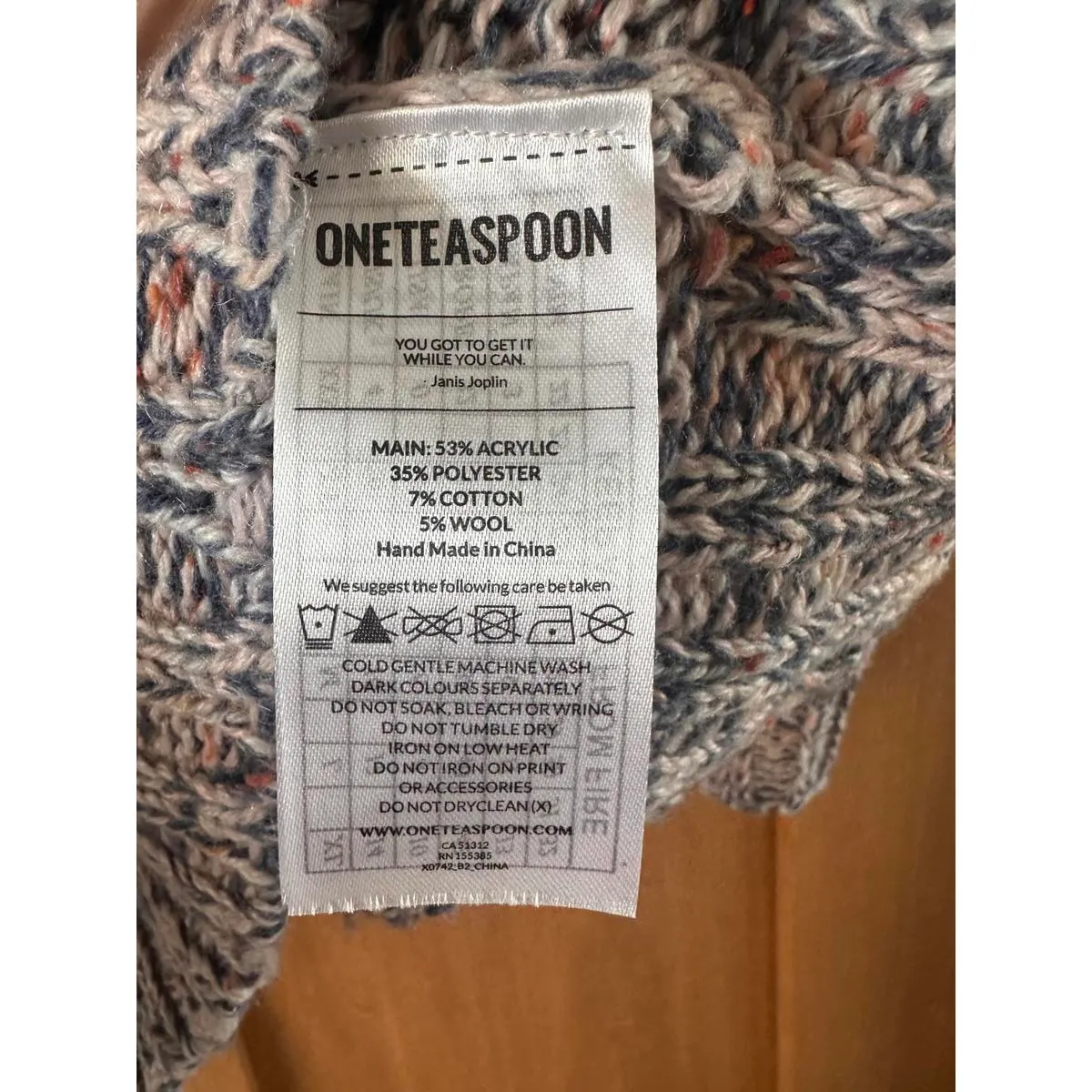 One Teaspoon Hackney Knit Oversized Marled Sweater Wool Blend Women’s Medium - Image 9