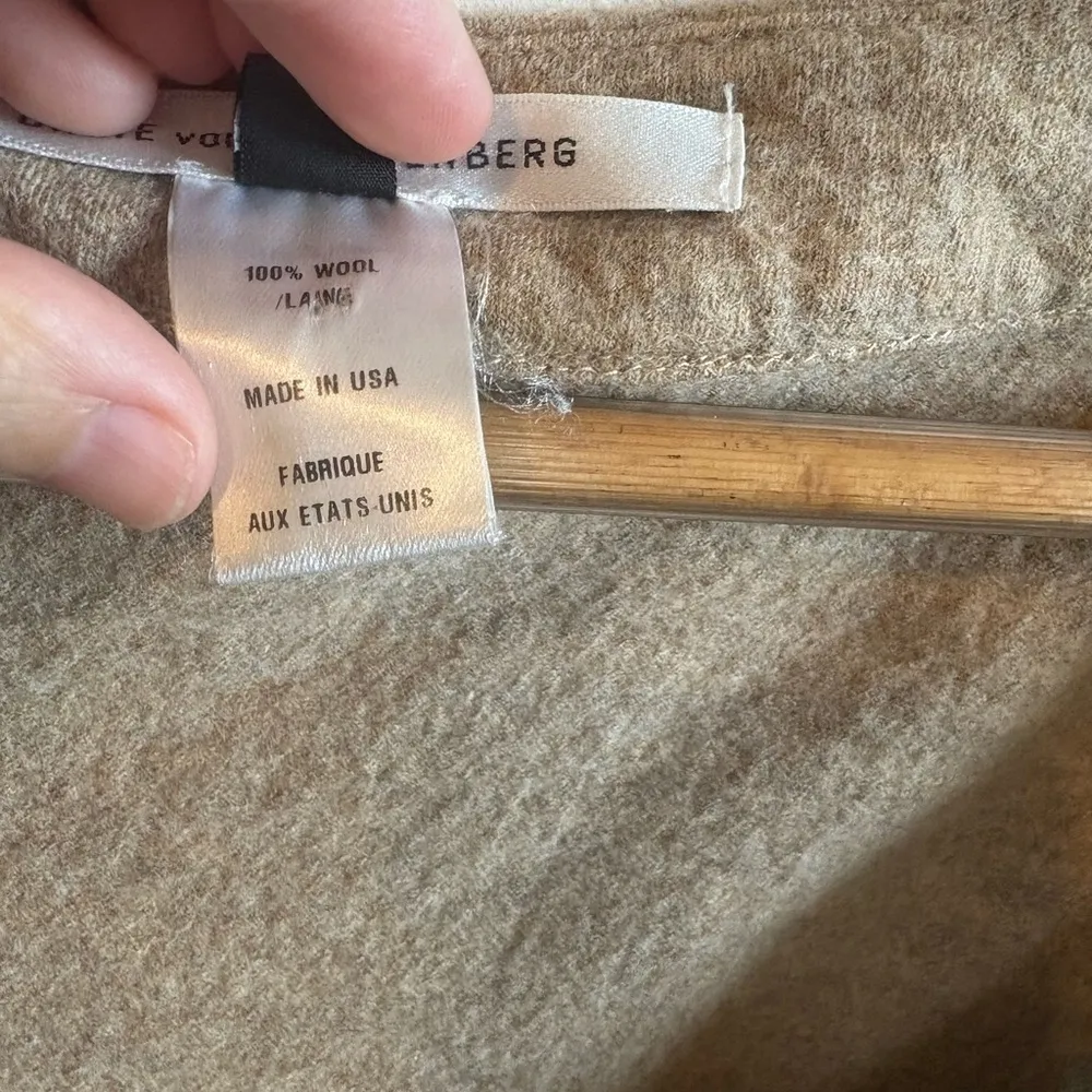 Diane Von Furstenberg Beige Wool Dress Size 4 - Image 8