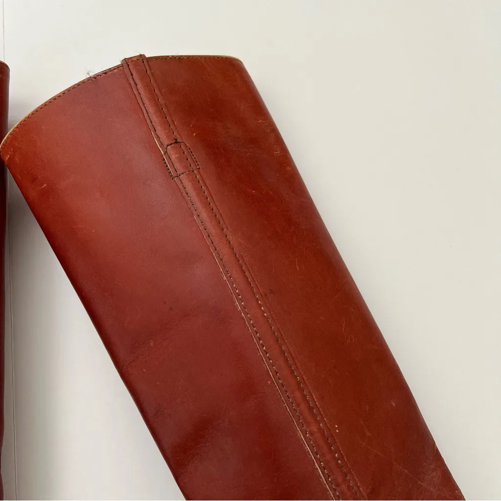 Vintage Redwood Mahogany Red Leather Tall Heeled Boot Size 5.5 - Image 5