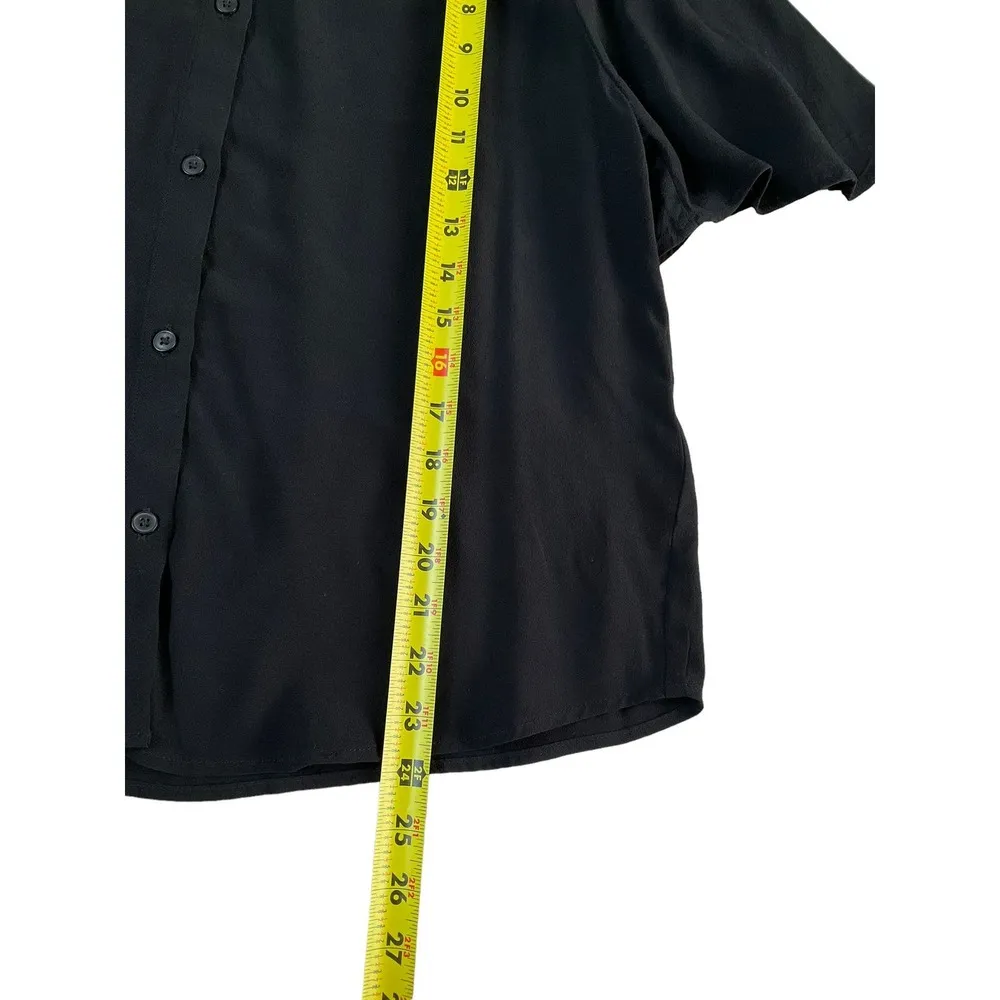 Banana Republic Black Flutter Sleeve Button Front Women Top Size Medium | 46-33 - Image 6