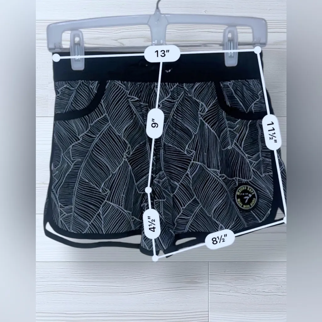 WAILOA SURF Women’s Tropical Print Casual Beach Shorts Black Size M - Image 7