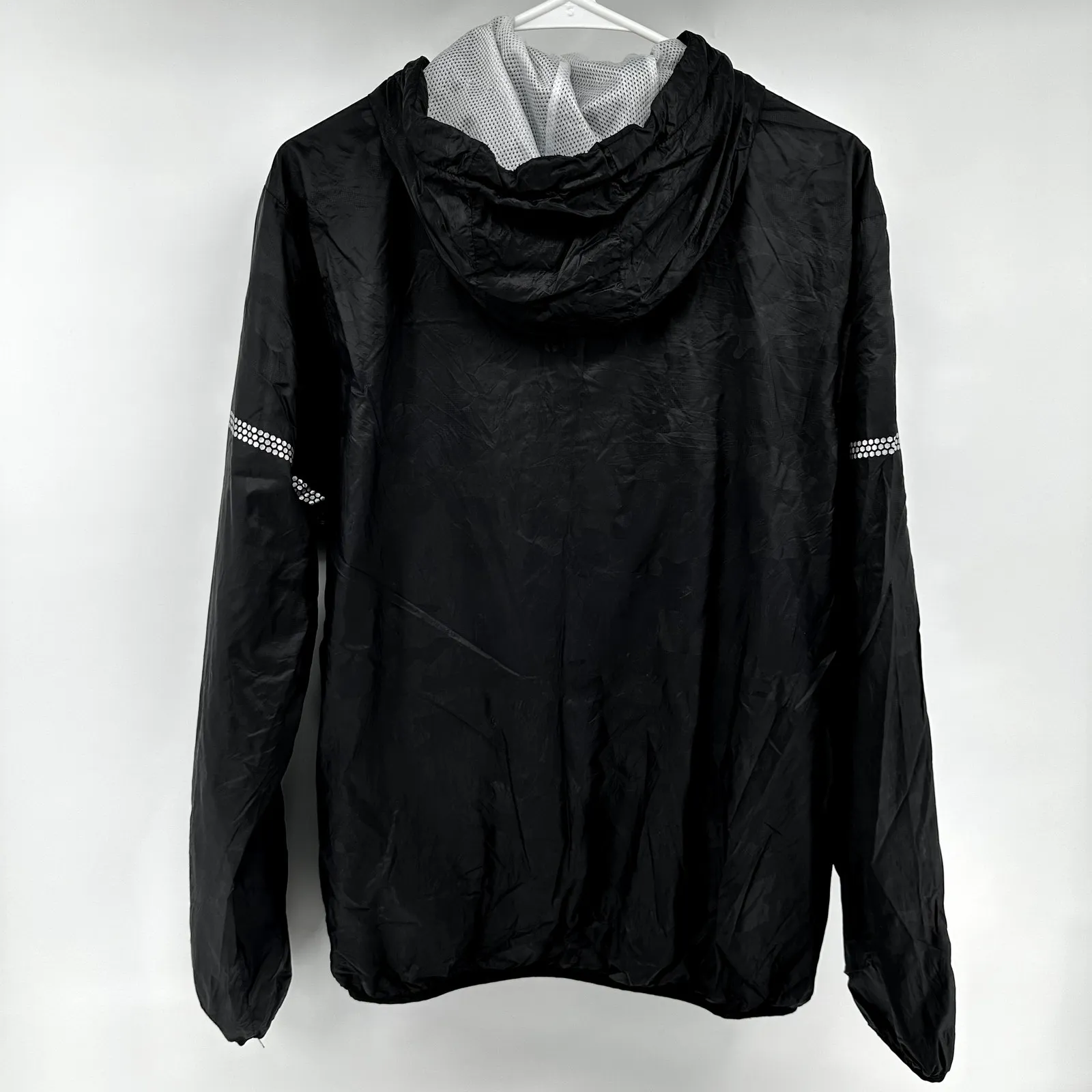 Zyia Active Rain Jacket Windbreaker Reflective Softshell Zip Hood Camo Black 2X - Image 3