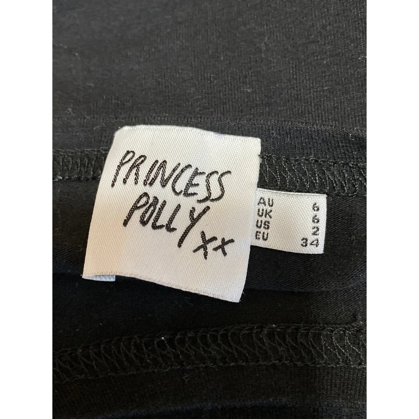 Princess Polly Women's Black Short Sleeve Crew Neck T Shirt Tee Crop Top Size 6 - Image 3