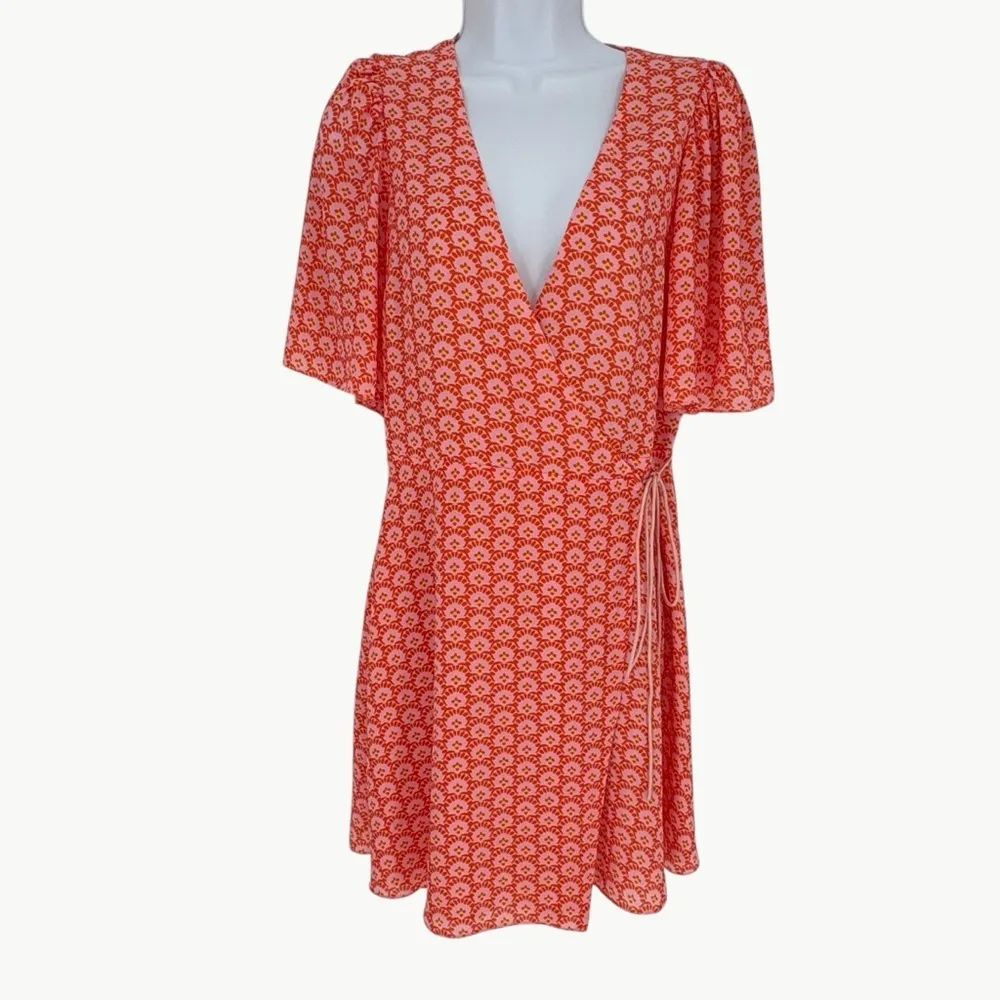 NWT Alice + Olivia Sandra Floral Wrap Mini Dress | Sz 4 | English Rose Pink - Image 7