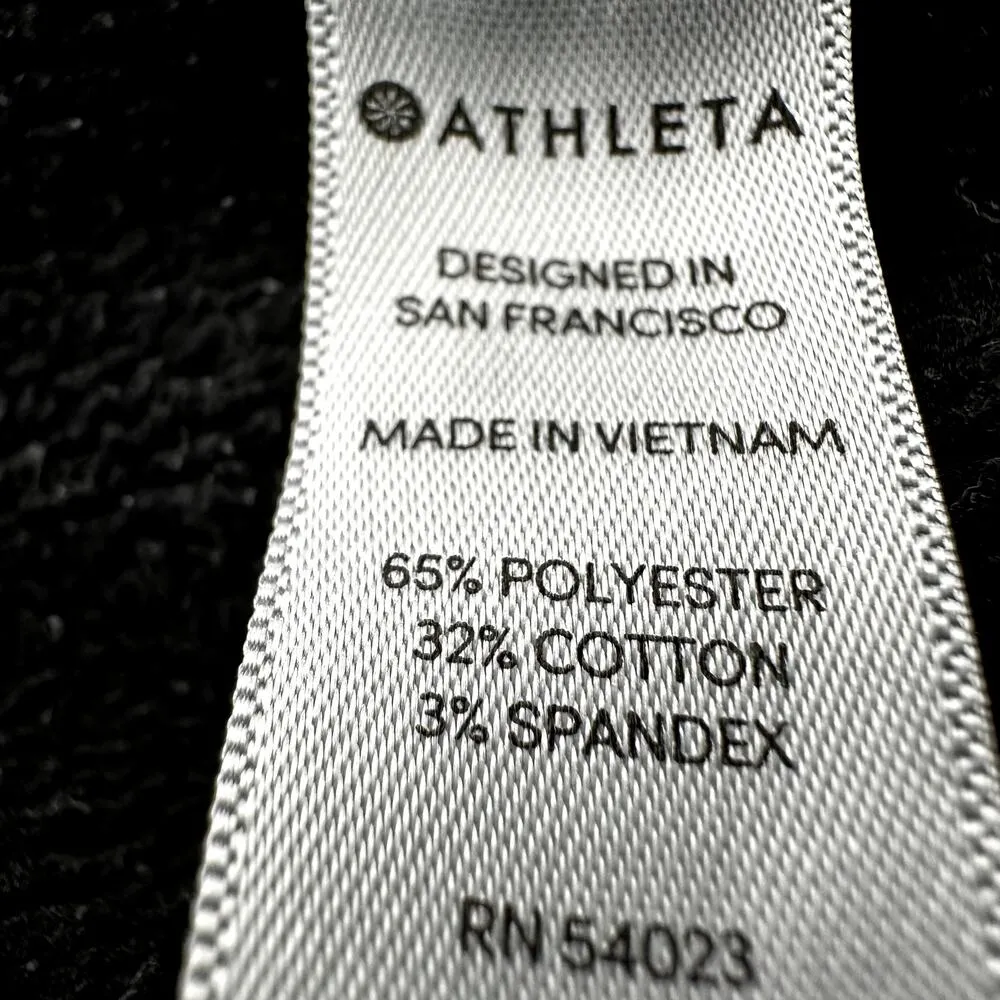 Athleta Cozy Karma Wrap Cardigan Sweater Oversized Mid Length Fleece Black S - Image 4