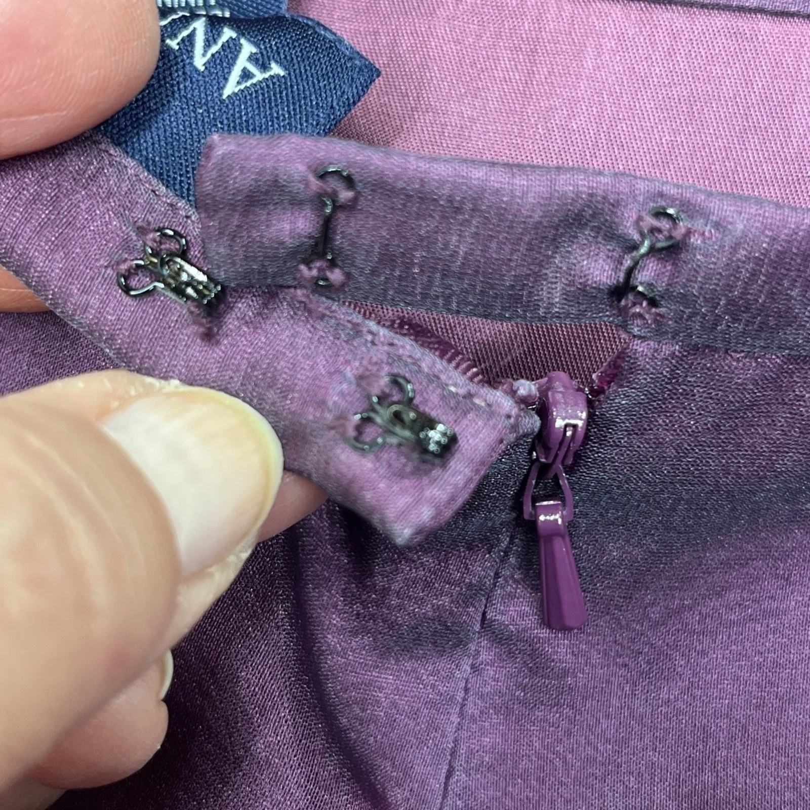 Deadstock Ann Taylor Silk Maxi Skirt Size 4 Purple Whimsygoth Fairygoth Party - Image 7