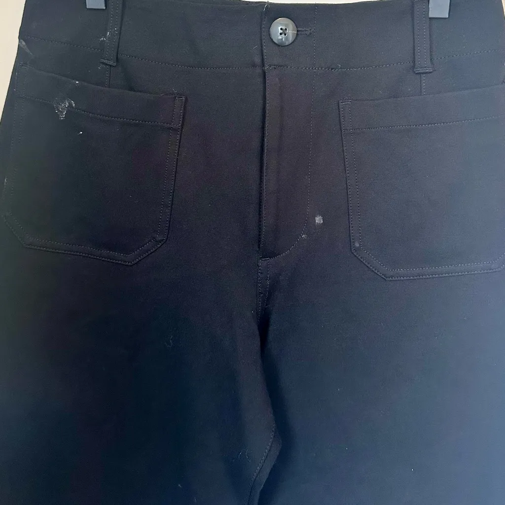 Maeve by Anthropologie Black The Colette Ponte Crop Wide-Leg Pants - Size 30P - Image 4