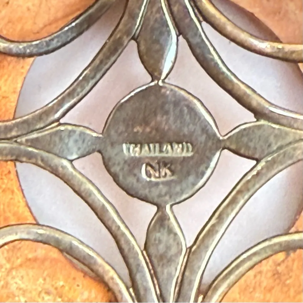 Signed Thailand NK Quartz Agate Rose Gold Multi Chain Necklace 39g. Pink - Image 12