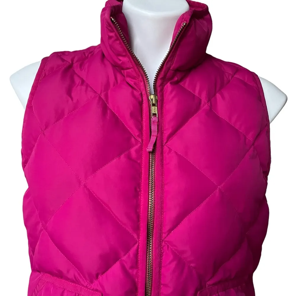 J. Crew Factory Hot Pink Down Filled Vest, Sz S - Image 7