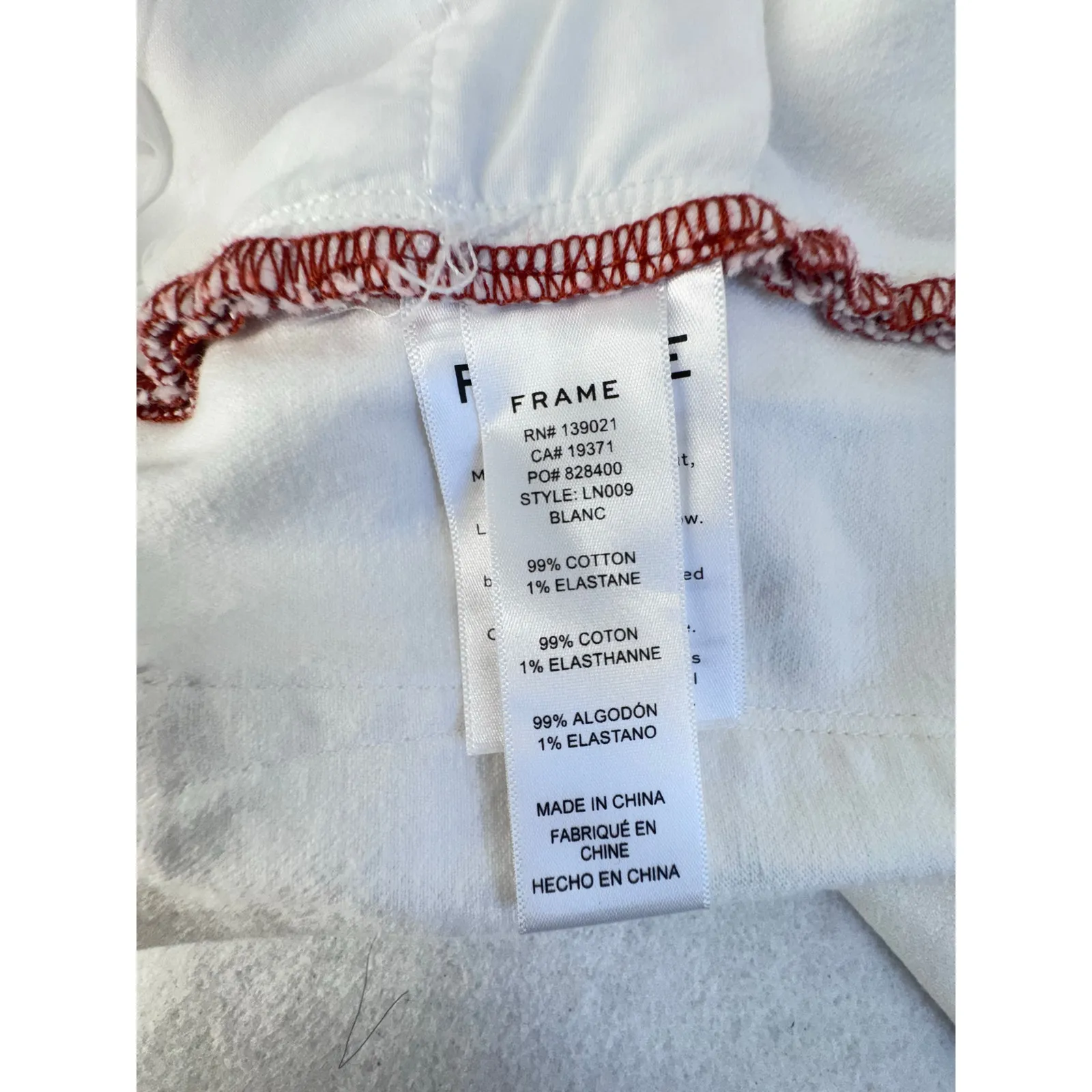 Frame Le Nik Slim White Jeans 27 Coastal Preppy Minimal Chic Classic Denim Pants - Image 8