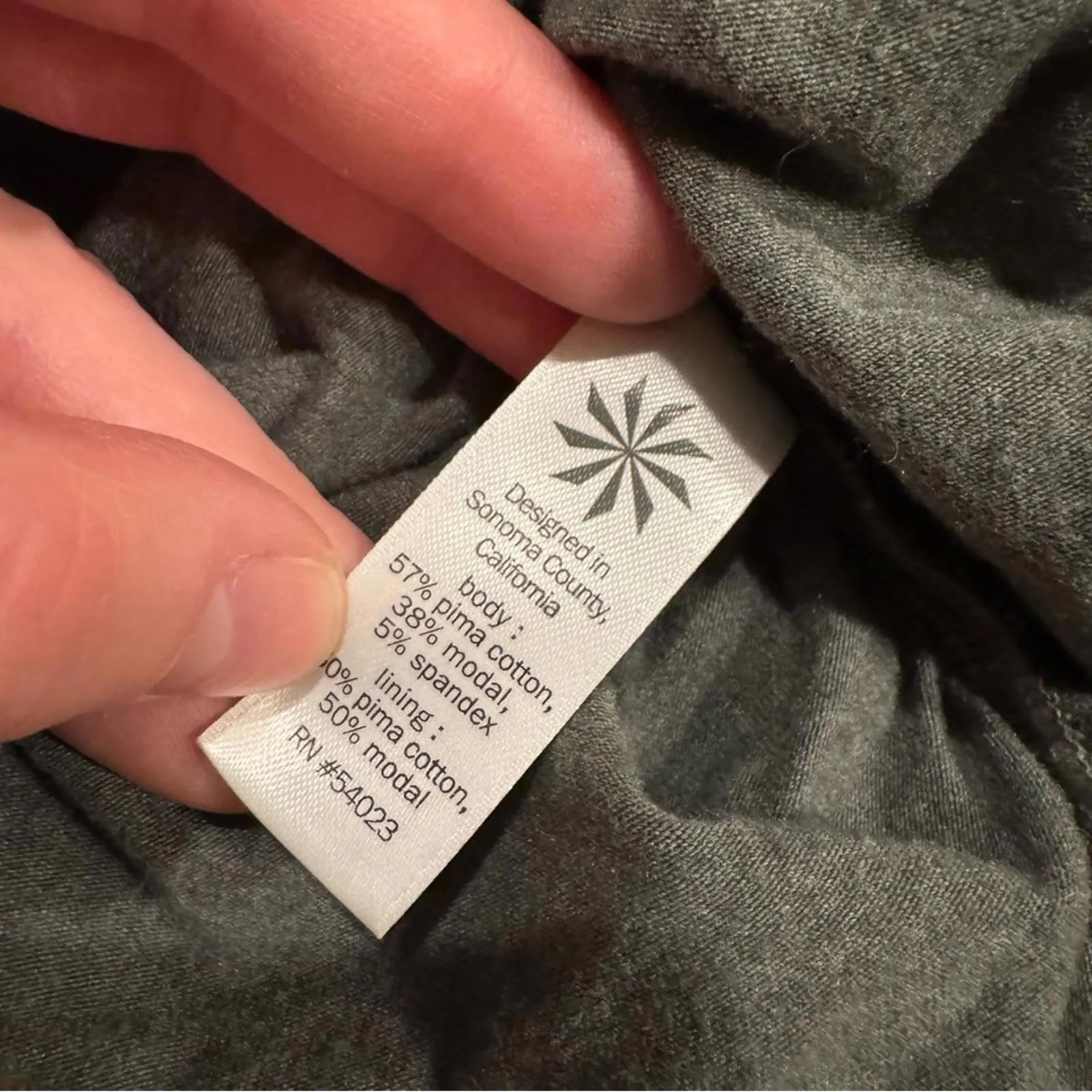 Athleta Womens Seeker Tee-Shirt Dress Size XSmall Jasper Green Ruched Tulip Hem - Image 4