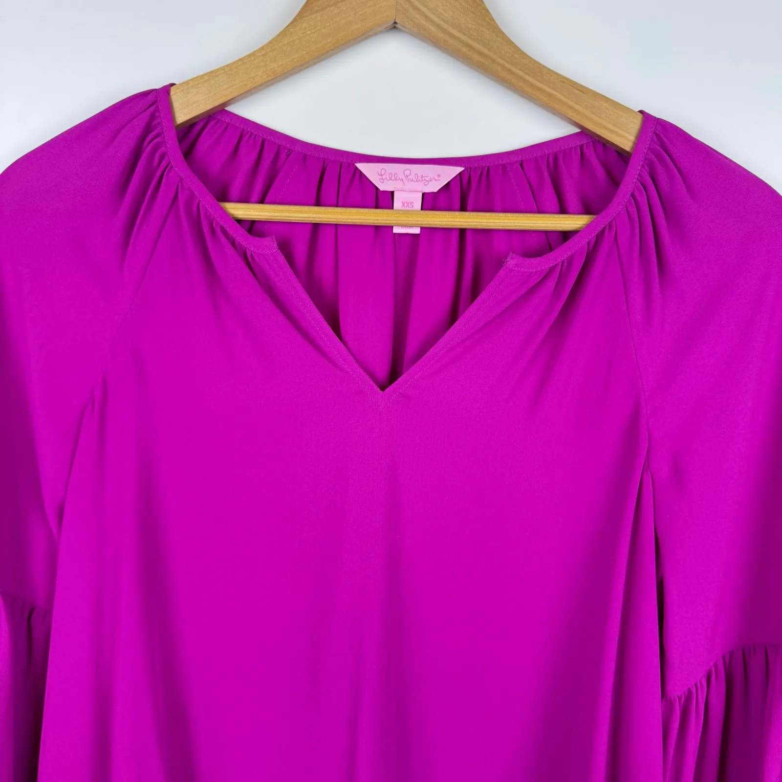 Lilly Pulitzer Womens Charleigh Top in Fucsia Pink Sz XXS Lightweight Preppy‎ - Image 3