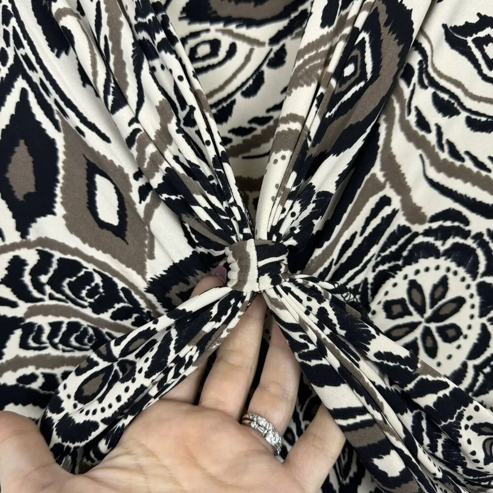 Y2K Connected Apparel Fairy Midi Dress Size 14 Babydoll Short Sleeve V-Neck - Image 3