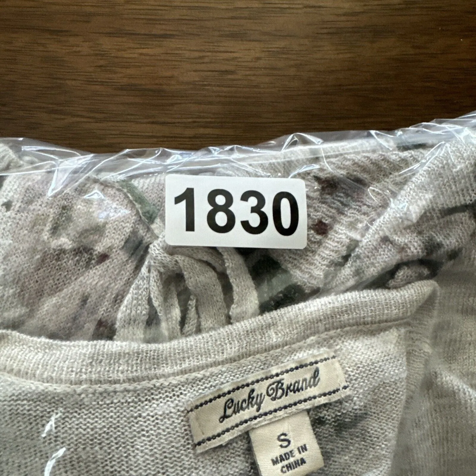 Lucky Brand‎ Sweater Womens Small Glacier Gray Pink Cardigan Cottage Bohemian - Image 9