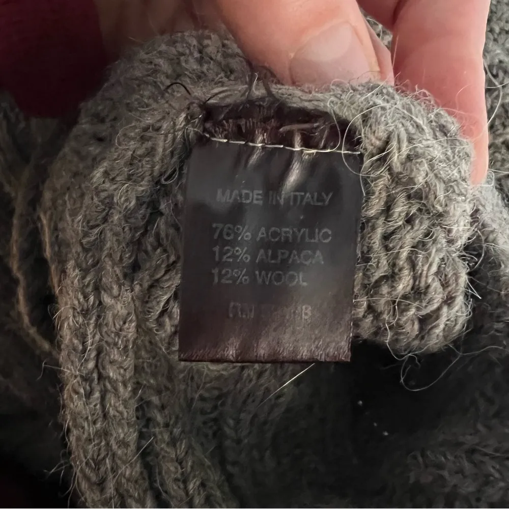 Berretti Gray Knit Turtleneck Batwing Sleeve Sweater Size Large - Image 13