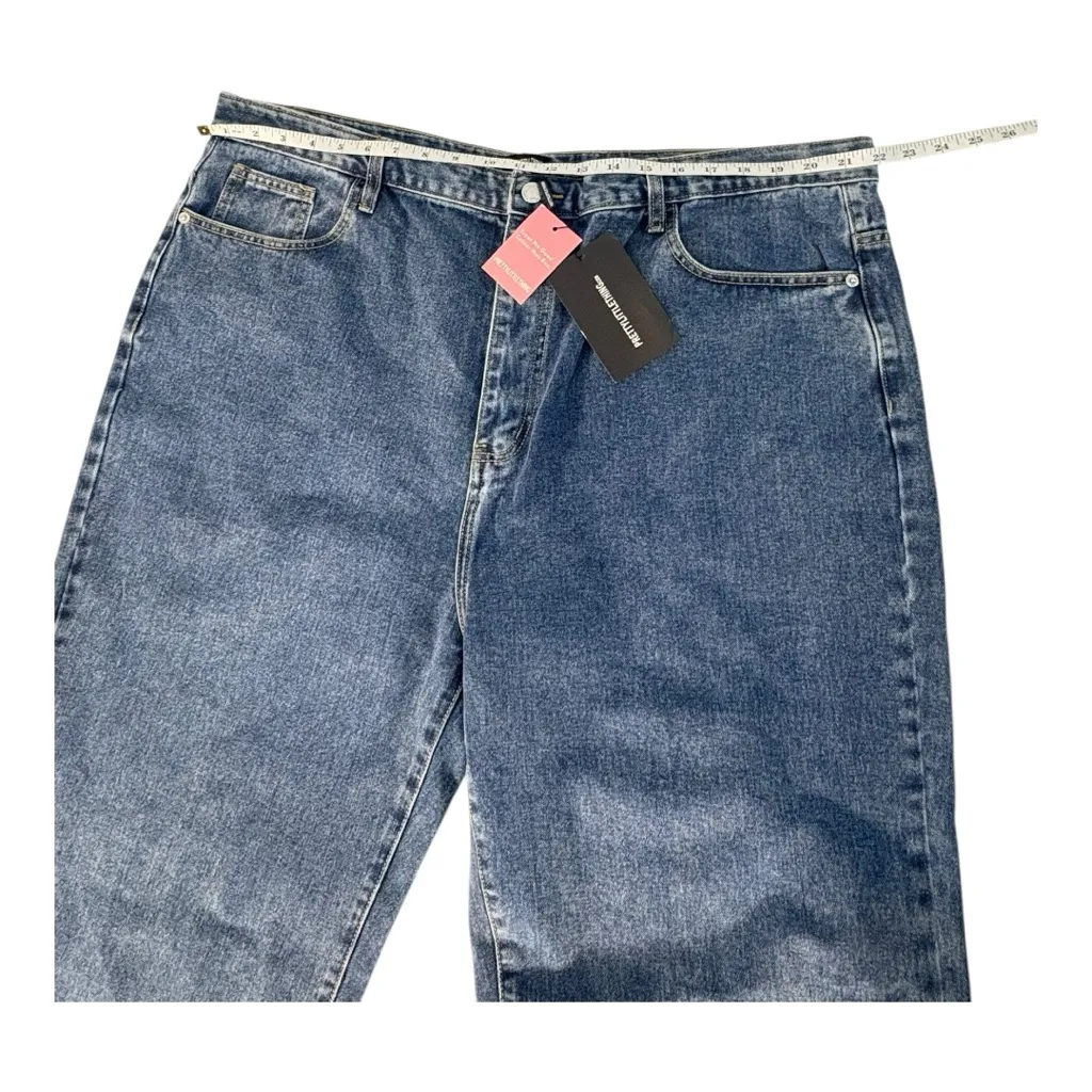 PrettyLittleThing Vintage Wash Split Women’s Plus Size 20 Wide Leg Jeans NWT - Image 6
