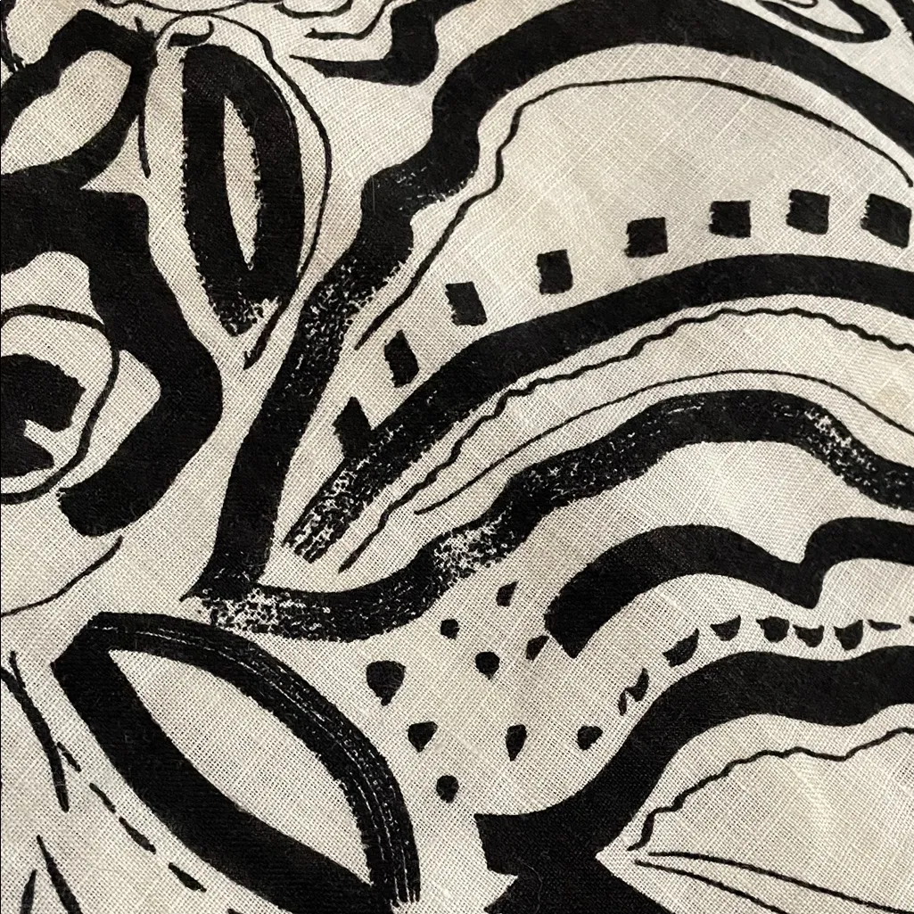 C&C California Linen Black & White Floral Pullover Dress Womens Size 3X - Image 14