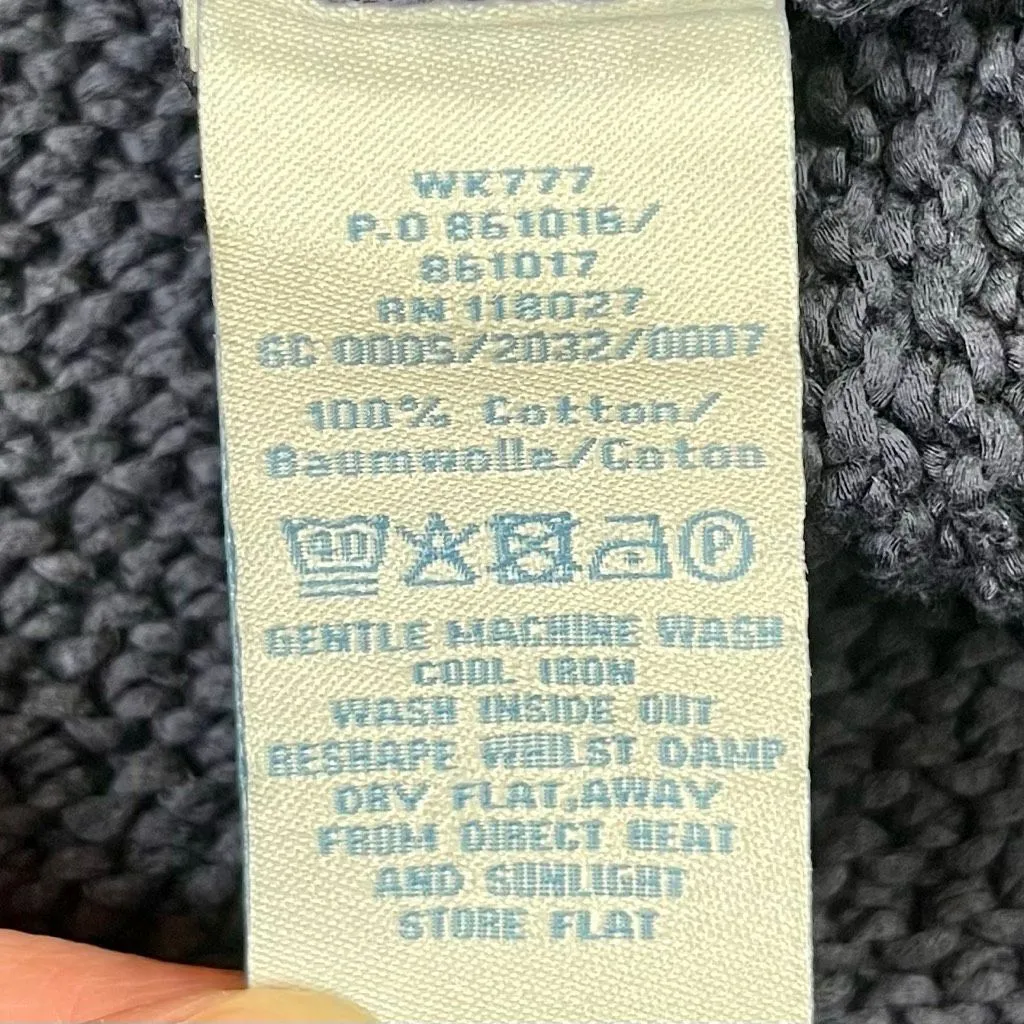 Boden Navy Textured Knit Collar Three Front Buttons Cardigan 12 Blue - Image 6