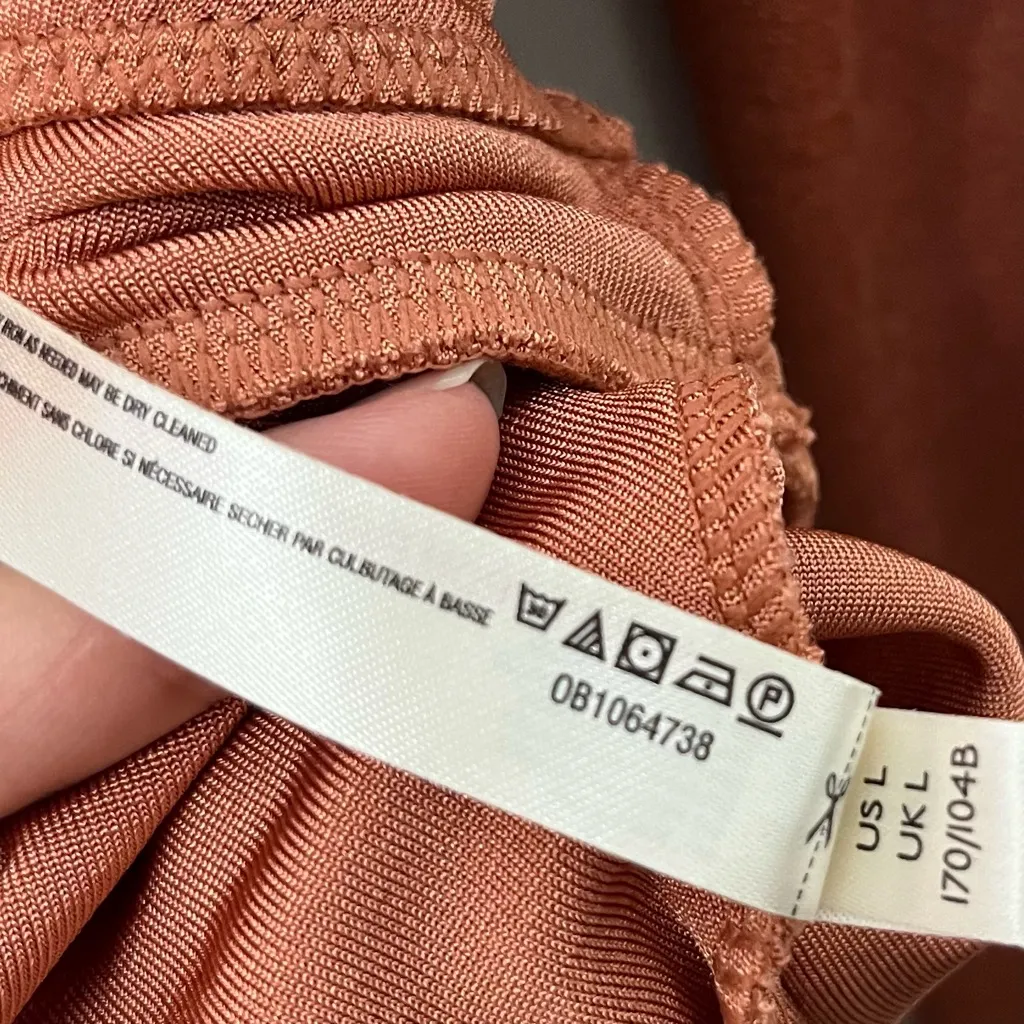 Free People Intimately Turnt Bodysuit Large Ginger Spice Long Sleeve Drape - Image 10