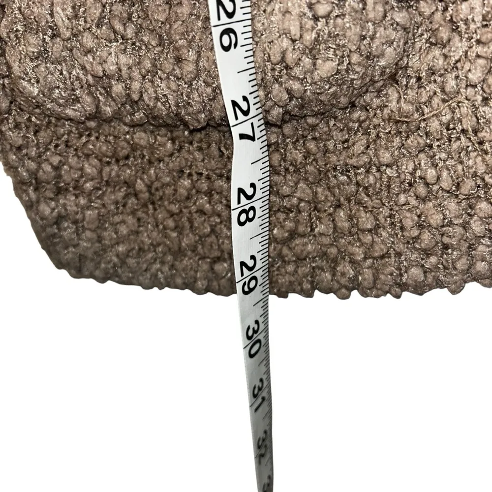 Light Brown Tan Sweater Knit Design Cardigan Puffy Material Women’s Size Large! - Image 3