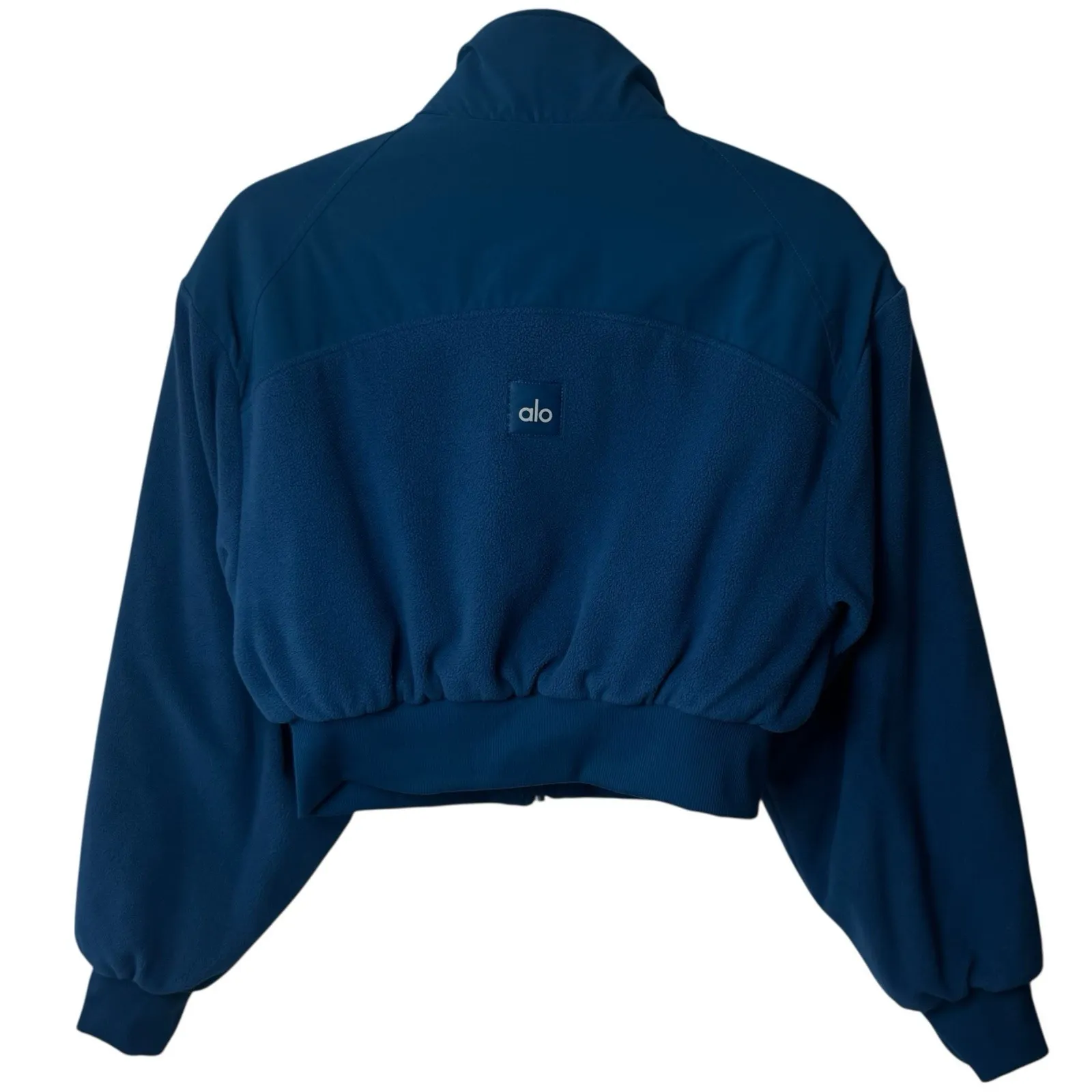 ALO Yoga Polar Fleece Cropped Wintry Mix Jacket in Eclipse Blue Cozy Athletic M - Image 5