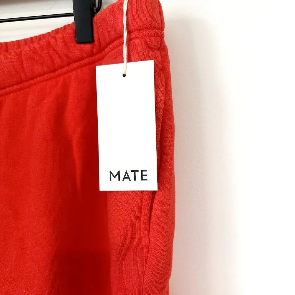 NWT MATE the Label Organic Red Fleece Relaxed Pocket Sweatpants - 1X - Image 5