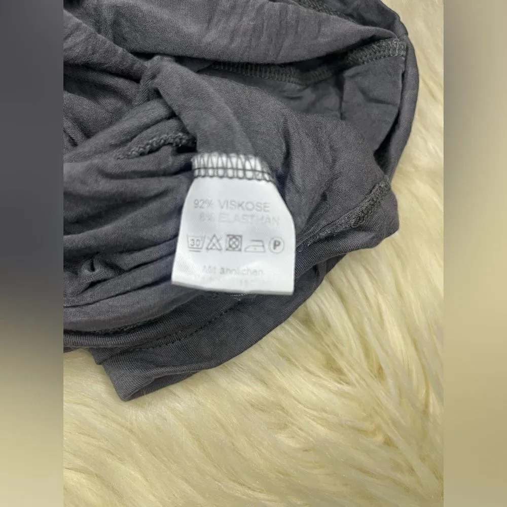 Hallhuber Donna grey draped collar long sleeved blouse sz 6 (36) Gray - Image 3