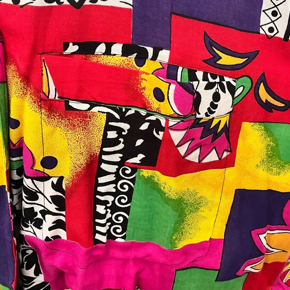 La Femme Blazer Jacket Lightweight Colorful Abstract AOP 12 14 L Large - Image 5