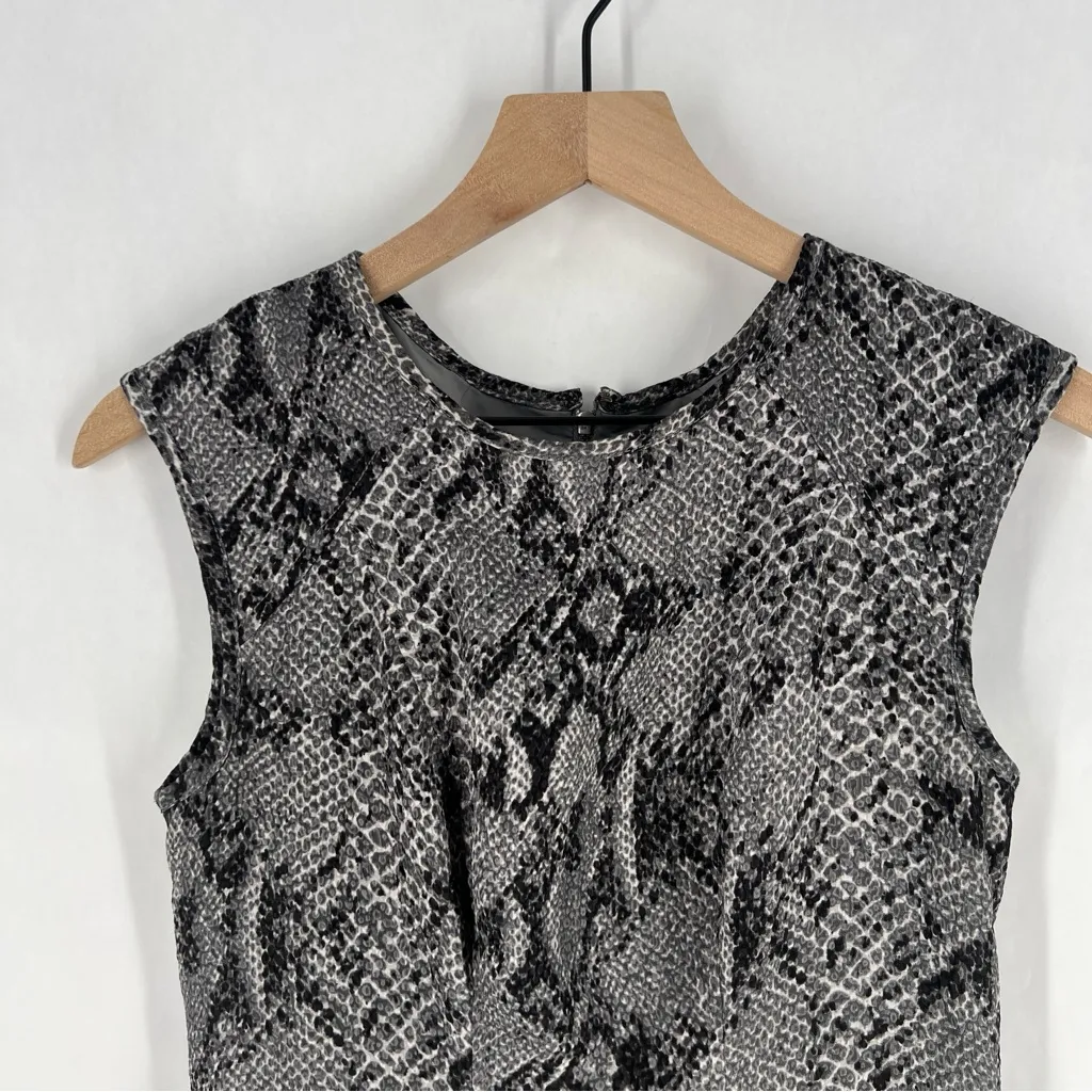 Ann Taylor Snake Print Drop Waist Pleated Sleeveless Dress Size‎ 0 - Image 2