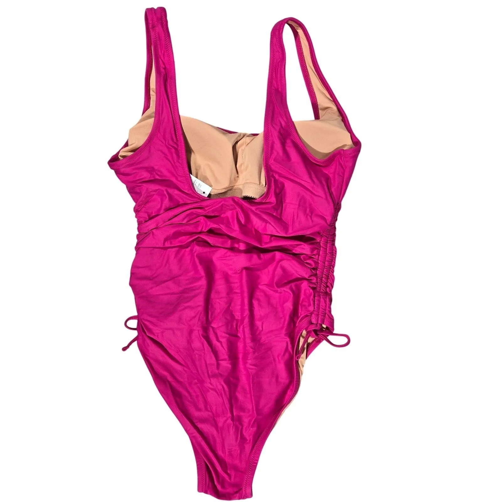 J Crew Ruched Scoopneck Tank Swimsuit One‎ Piece Pink Size 10 - Image 2