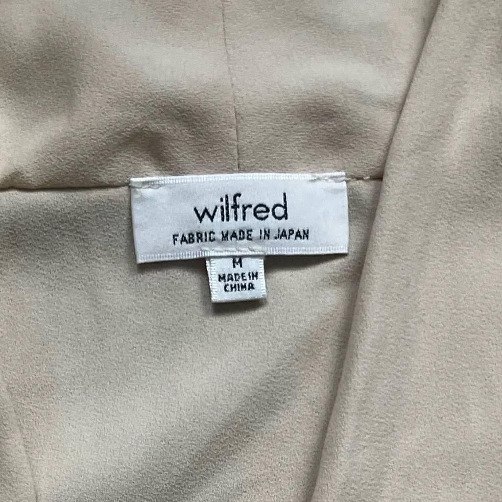 Wilfred Aritzia Tan Sleeveless V Neck Work Career Business High Low Blouse M - Image 3