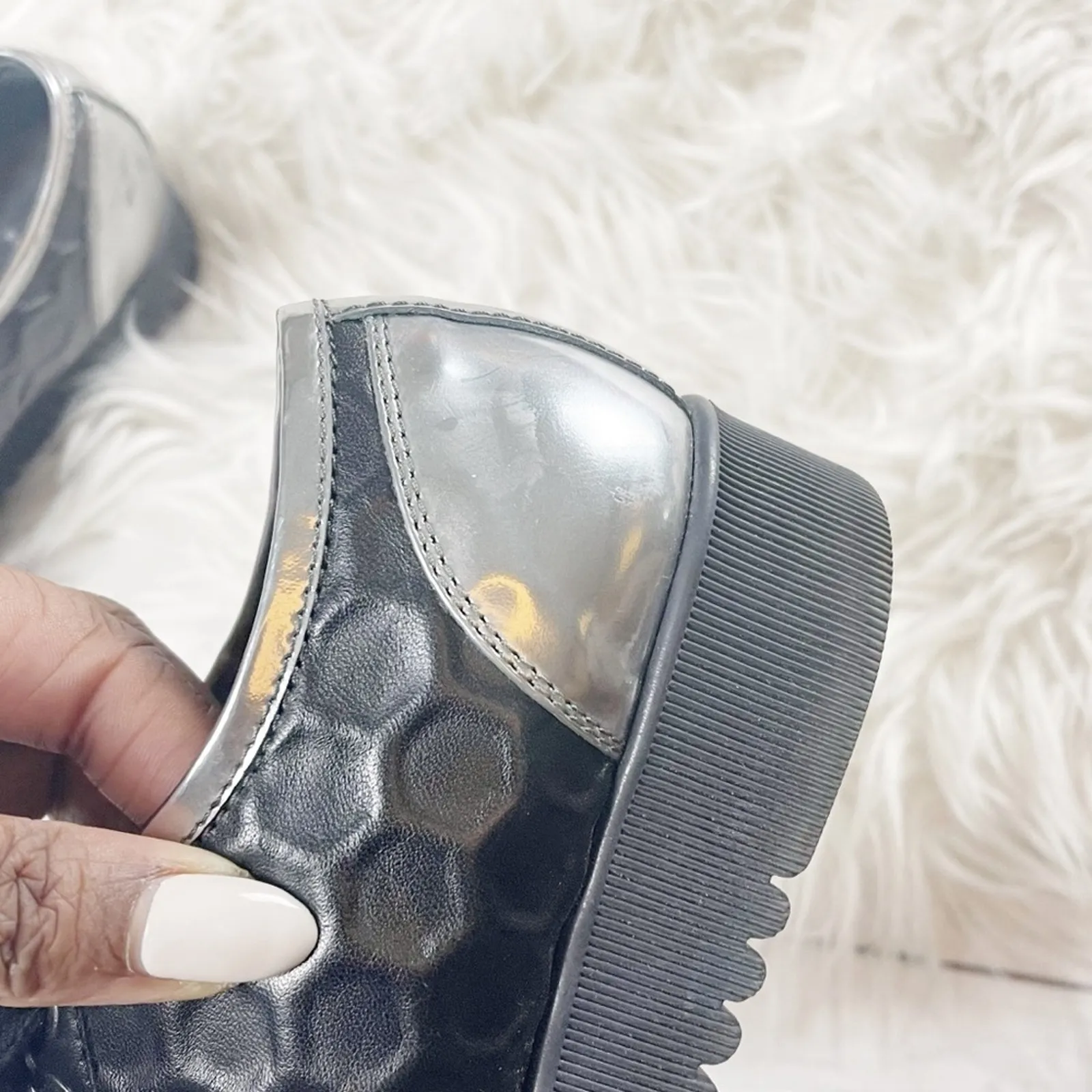 Aquatalia Women's Aida Weatherproof Black Platform Sneaker Lace up Style‎ Size 6 - Image 4