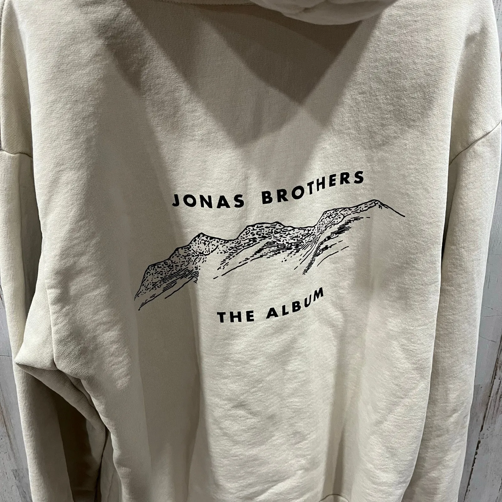 Jonas Brothers The Album Hoodie Tan Cotton Lounge Boy Band Womens Small - Image 5