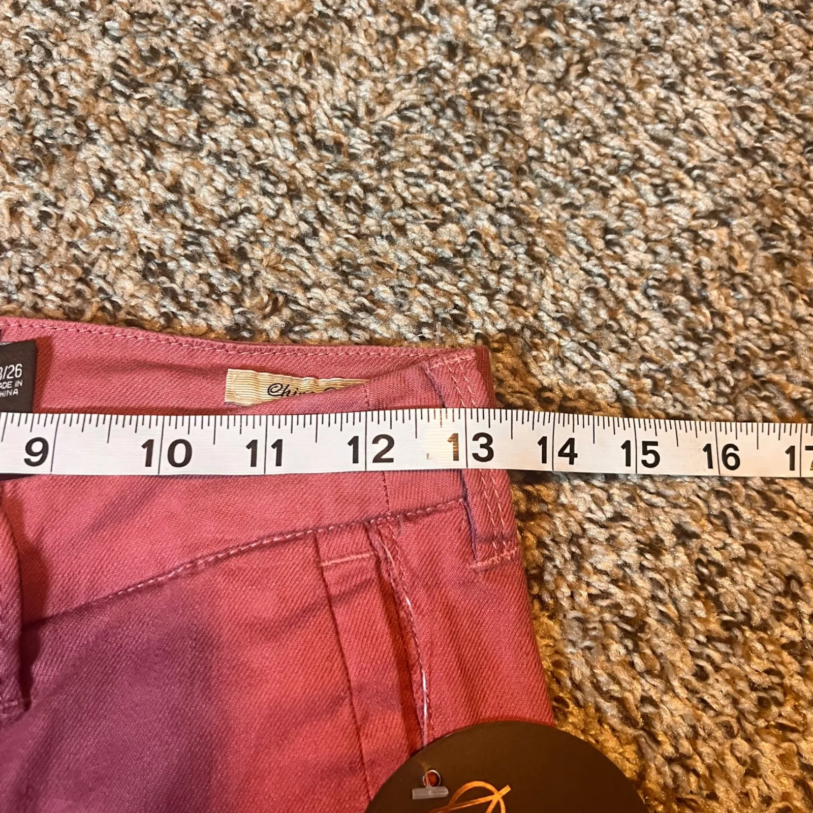 ONE 5 ONE Chino Colette Pants Size 3/26 Rosewood Pink Cropped Ankle New - Image 3