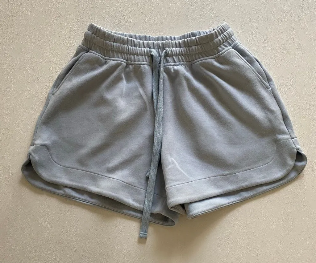 Rae Mode Soft Lounge Shorts Small Women’s Light Blue Drawstring Casual Comfy Ath - Image 1