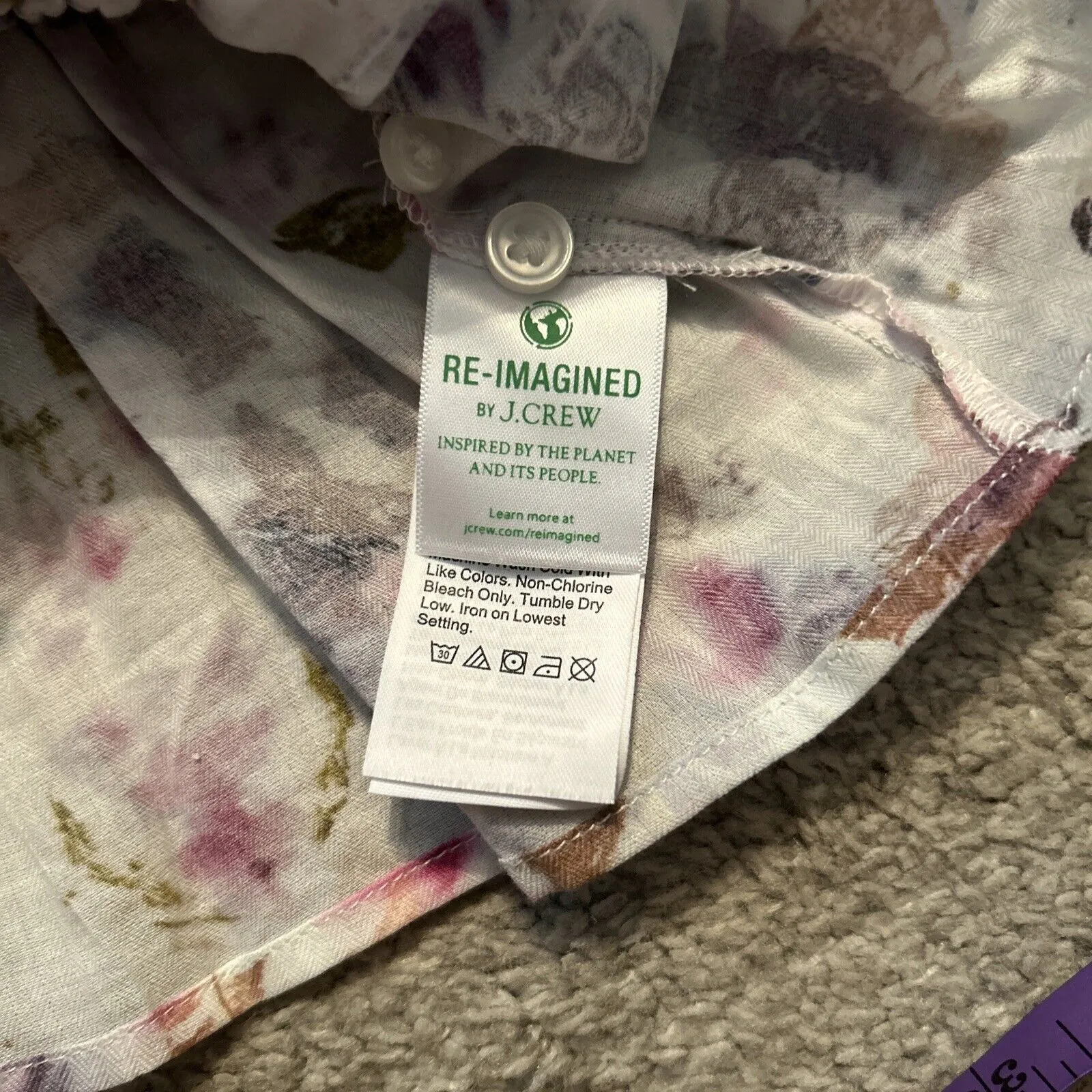 J Crew x‎ Flora Obscura Blouse Cinched - Image 9