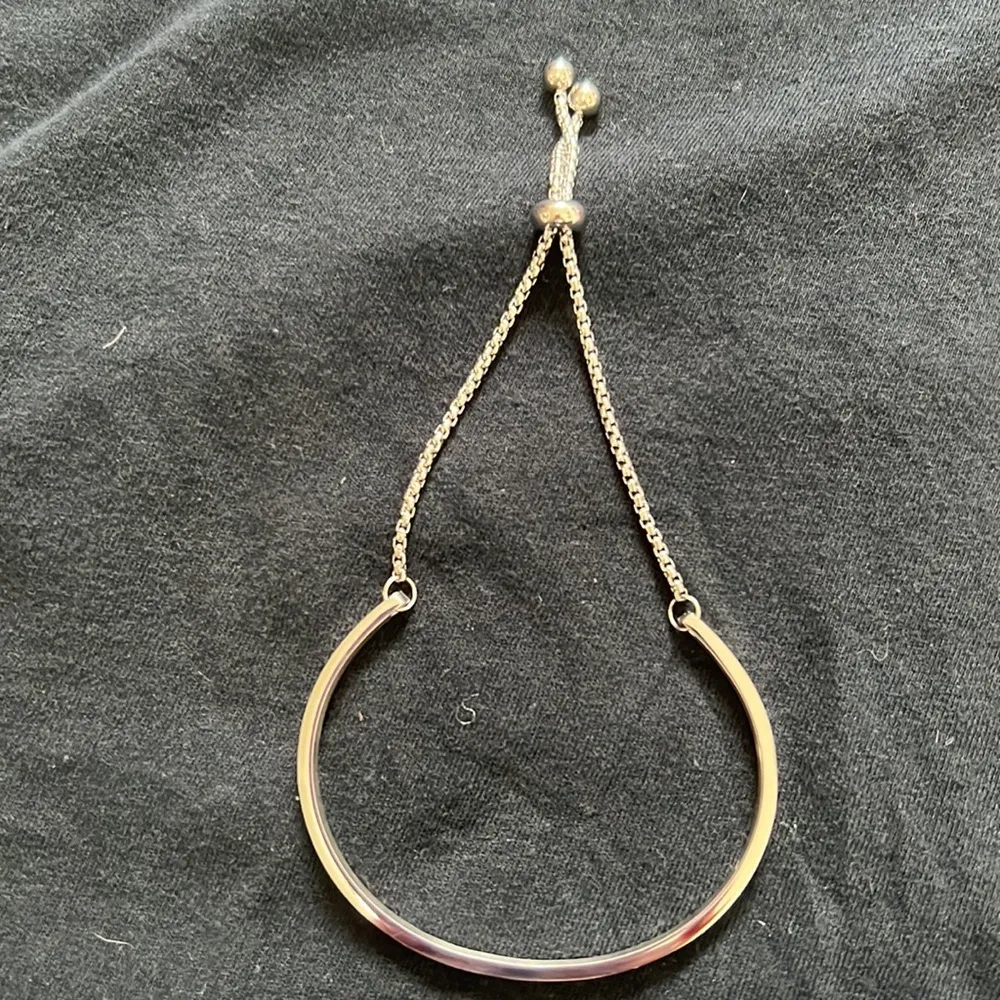 ADORINA bracelet curve bar slider for adjustable fit silver tone NIP - Image 3