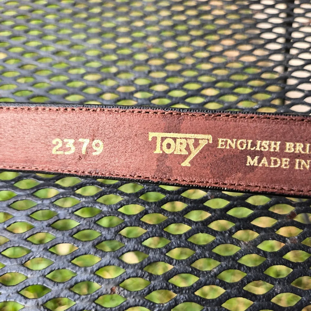 English Bridle Leather & Brass Belt Havana 1” Clincher Size 38 Made in USA - Image 5