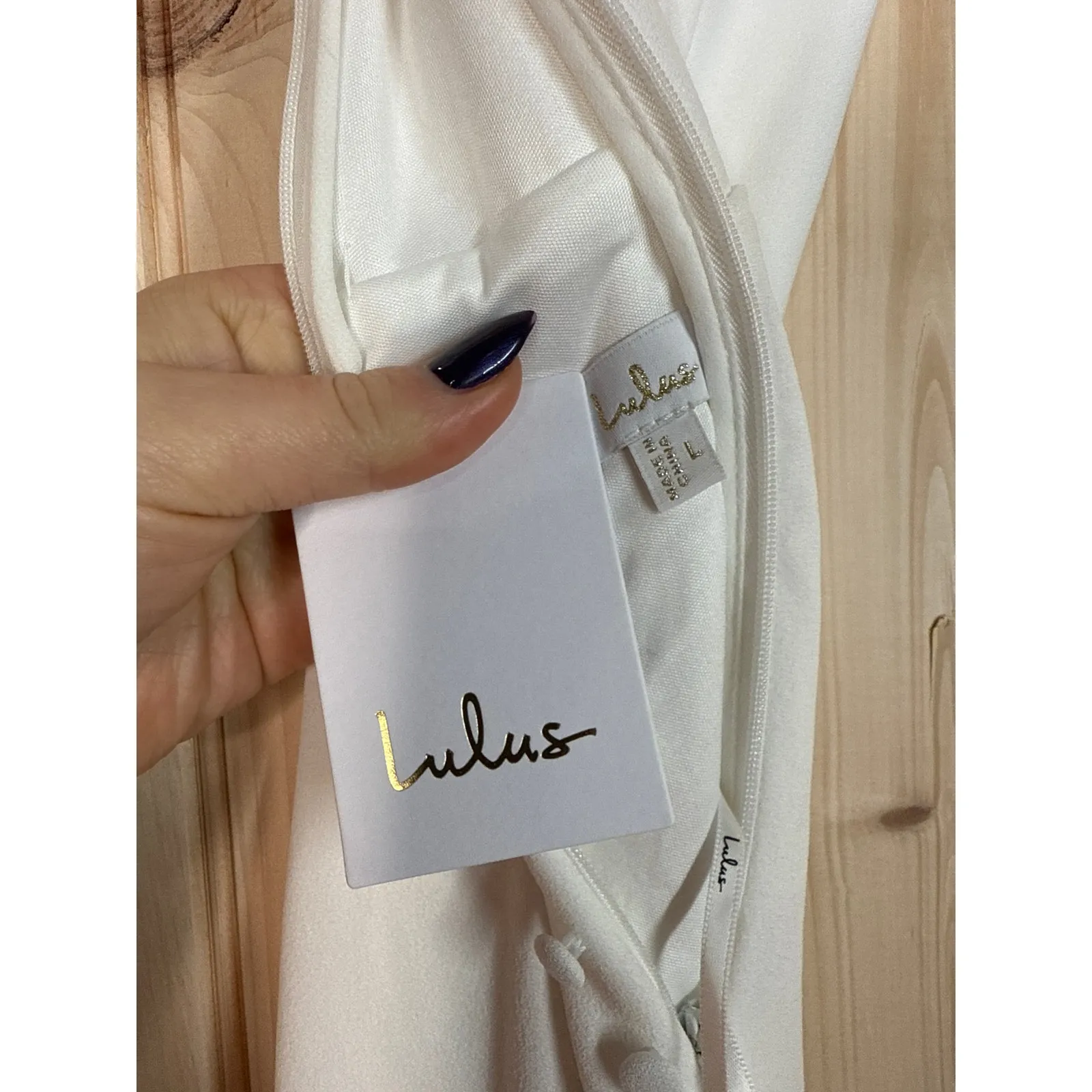 NWT Lulus Long-Lasting Love Ivory Lace V-Neck Mermaid Dress Wedding Bride Size L - Image 10