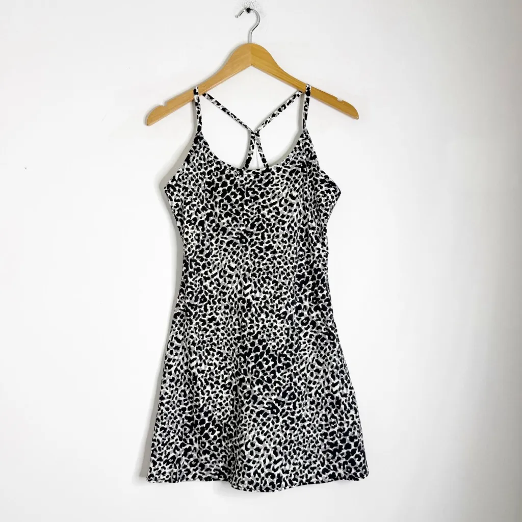 Outdoor Voices The Exercise Dress – Black/White Animal Print Size Medium - Image 3