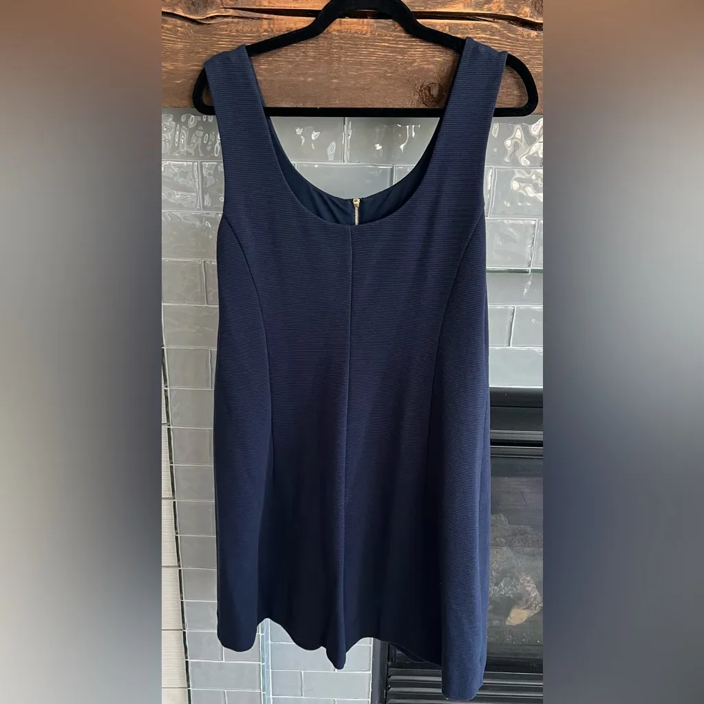 Lilly Pulitzer Navy Nicolette Fit & Flare 1/4 Zip Dress XL EUC $158 - Image 3