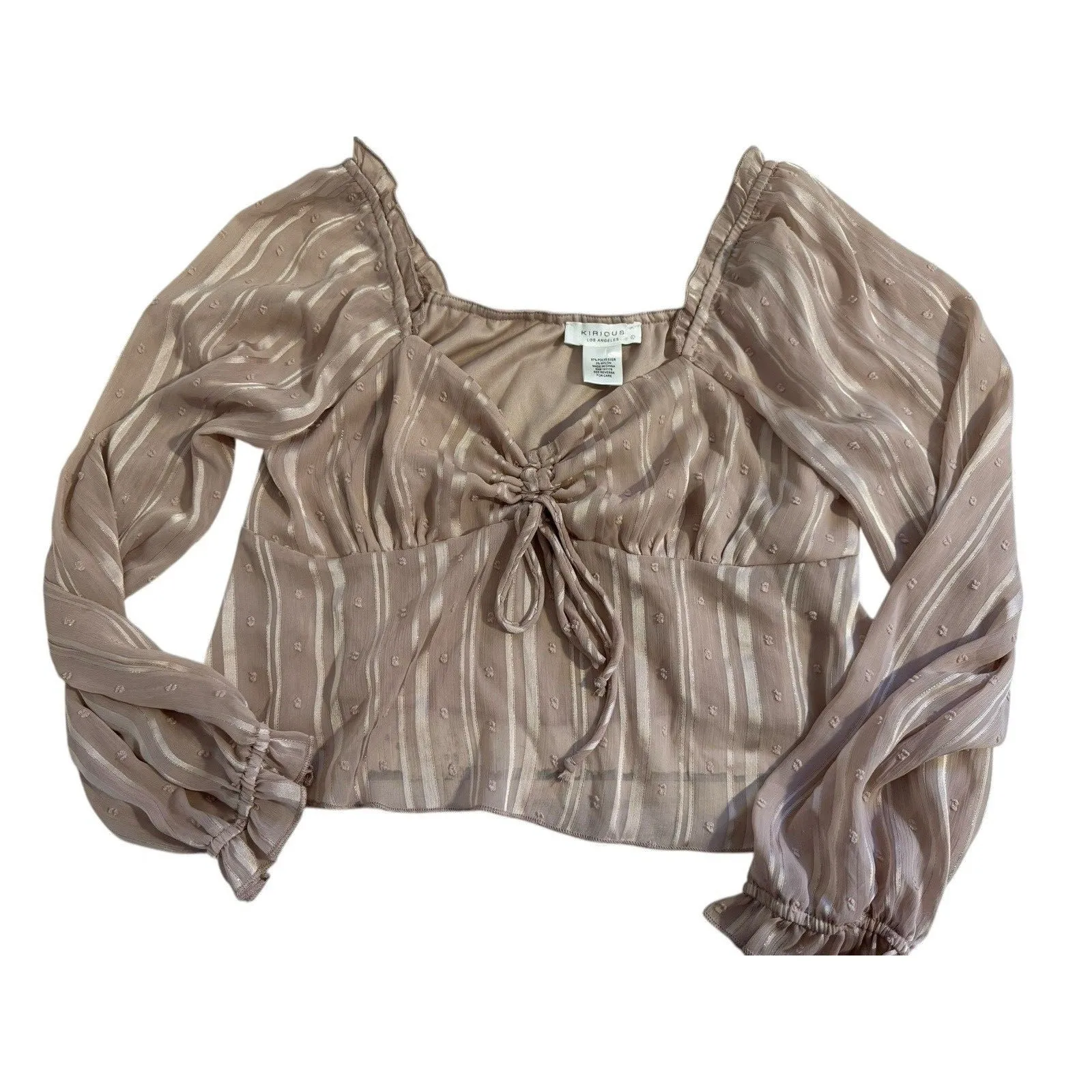 Kirious Los Angeles Pink Satin Baby Doll Crop Top Regency Glam Girlie Size Large - Image 3