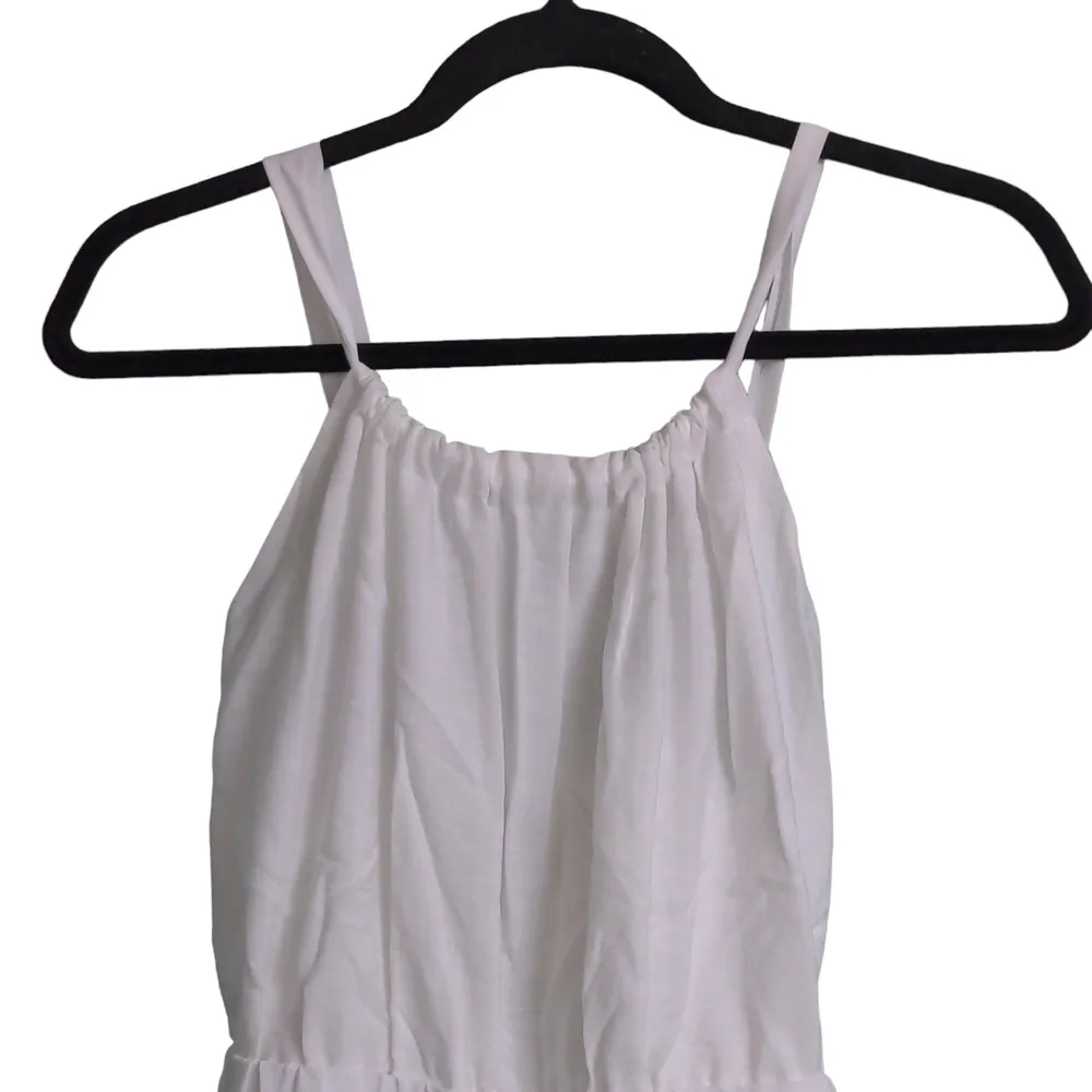 Jonathan Simkhai Swim Serenity Wide Leg Jumpsuit Open Back Pockets White L New Size L - Image 3