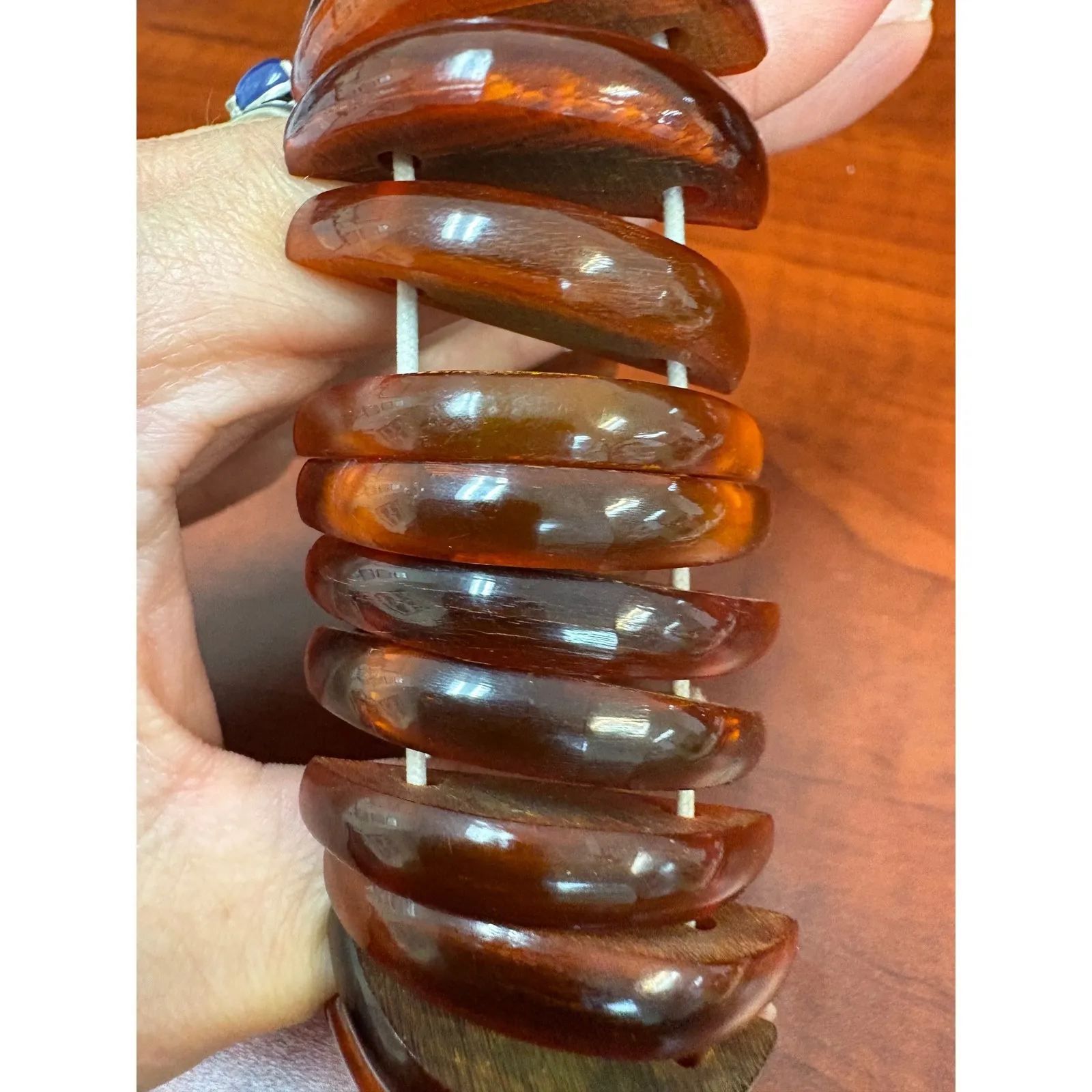 African Wood Cuff Bracelet Round Bangle Boho‎ Statement Jewelry Brown - Image 4