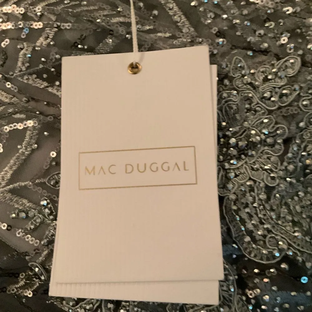 Mac Duggal 20189 Womens Illusion Long Sleeve Wrap Over Gown Dress - Image 13